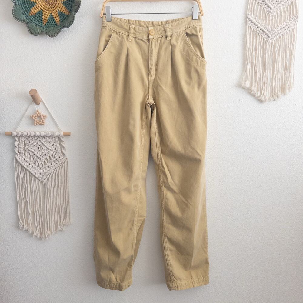 Free People Tan Straight Leg Casual Trouser Pant Size 2